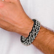 Stainless Steel Polished Black Leather Bracelet - Birthstone Company