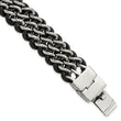 Stainless Steel Polished Black Leather Bracelet - Birthstone Company