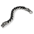 Stainless Steel Polished Blk Leather Antiqued Dragon Head Bracelet - Birthstone Company