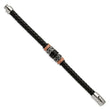 Stainless Steel Polished/Antiqued Blk IP Brown IP Blk Rubber Blk Leather Br - Birthstone Company