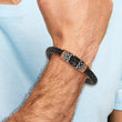 Stainless Steel Polished/Antiqued Blk IP Brown IP Blk Rubber Blk Leather Br - Birthstone Company