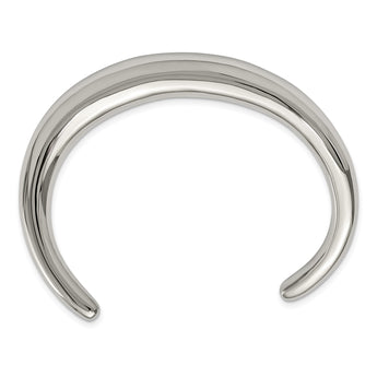 Stainless Steel Polished Curved Bangle - Birthstone Company