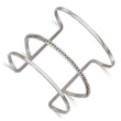 Stainless Steel Polished Beaded Cuff Bangle - Birthstone Company