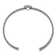 Stainless Steel Polished Flexible Four Leaf Clover Bangle - Birthstone Company