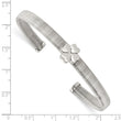 Stainless Steel Polished Flexible Four Leaf Clover Bangle - Birthstone Company