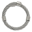 Stainless Steel Polished Adjustable Twist Wire Cuff Bangle - Birthstone Company