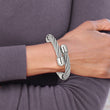 Stainless Steel Polished Adjustable Twist Wire Cuff Bangle - Birthstone Company