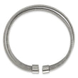 Stainless Steel Polished and Textured Moveable Cuff Bangle - Birthstone Company