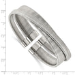 Stainless Steel Polished and Textured Moveable Cuff Bangle - Birthstone Company