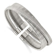Stainless Steel Polished and Textured Moveable Cuff Bangle - Birthstone Company