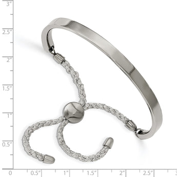 Stainless Steel Polished Bar Adjustable Bracelet - Birthstone Company