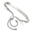 Stainless Steel Polished Bar Adjustable Bracelet - Birthstone Company
