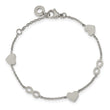 Stainless Steel Polished 7in w/1in ext. Heart and Infinity Bracelet - Birthstone Company