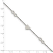 Stainless Steel Polished 7in w/1in ext. Heart and Infinity Bracelet - Birthstone Company