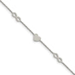 Stainless Steel Polished 7in w/1in ext. Heart and Infinity Bracelet - Birthstone Company