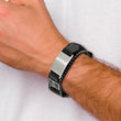 Stainless Steel Brushed Black Nylon w/Adj. Velcro Close Medical Bracelet - Birthstone Company