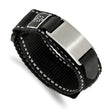 Stainless Steel Brushed Black Nylon w/Adj. Velcro Close Medical Bracelet - Birthstone Company