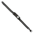 Stainless Steel Polished Black IP w/White Enamel 8in MED ID Bracelet - Birthstone Company