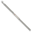 Stainless Steel Polished with Red Enamel 8in Medical ID Bracelet - Birthstone Company