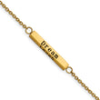 Stainless Steel IP-plated Yellow CZ Enjoy the little w/1.5in ext Bar Bracel - Birthstone Company