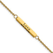 Stainless Steel IP-plated Yellow CZ Enjoy the little w/1.5in ext Bar Bracel - Birthstone Company