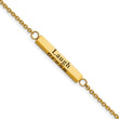 Stainless Steel IP-plated Yellow CZ Enjoy the little w/1.5in ext Bar Bracel - Birthstone Company
