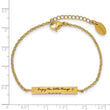 Stainless Steel IP-plated Yellow CZ Enjoy the little w/1.5in ext Bar Bracel - Birthstone Company