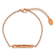 Stainless Steel IP-plated Rose CZ Enjoy the little w/1.5in ext Bar Bracelet - Birthstone Company