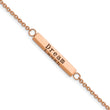 Stainless Steel IP-plated Rose CZ Enjoy the little w/1.5in ext Bar Bracelet - Birthstone Company