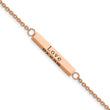 Stainless Steel IP-plated Rose CZ Enjoy the little w/1.5in ext Bar Bracelet - Birthstone Company