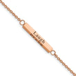 Stainless Steel IP-plated Rose CZ Enjoy the little w/1.5in ext Bar Bracelet - Birthstone Company