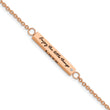 Stainless Steel IP-plated Rose CZ Enjoy the little w/1.5in ext Bar Bracelet - Birthstone Company