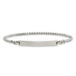 Stainless Steel Polished Box Chain w/Removeable ID Plate 8.5in Bracelet - Birthstone Company