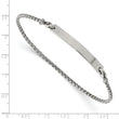 Stainless Steel Polished Box Chain w/Removeable ID Plate 8.5in Bracelet - Birthstone Company