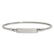 Stainless Steel Polished Box Chain w/Removeable ID Plate 8.5in Bracelet - Birthstone Company