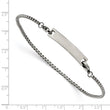 Stainless Steel Polished Box Chain w/Removeable ID Plate 8.5in Bracelet - Birthstone Company
