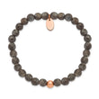 Stainless Steel Polished Rose IP-plated Spectrolite Beaded Stretch Bracelet - Birthstone Company