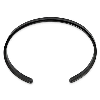 Stainless Steel Black IP-plated Cuff Bangle - Birthstone Company