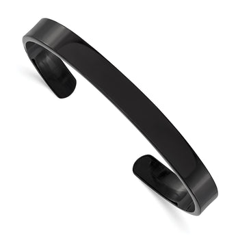 Stainless Steel Black IP-plated Cuff Bangle - Birthstone Company