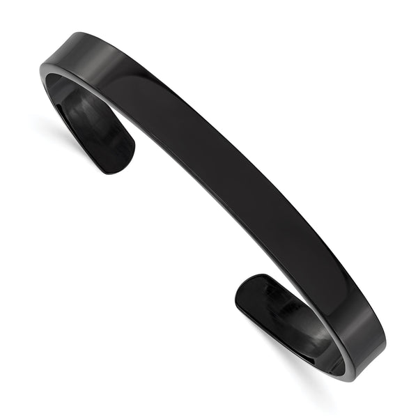 Stainless Steel Black IP-plated Cuff Bangle - Birthstone Company