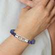 Stainless Steel Polished Genuine Lapis Beaded Bracelet for Men - Birthstone Company