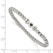Stainless Steel Antiqued and Polished I HEART U Stretch Bracelet - Birthstone Company