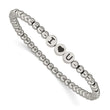 Stainless Steel Antiqued and Polished I HEART U Stretch Bracelet - Birthstone Company