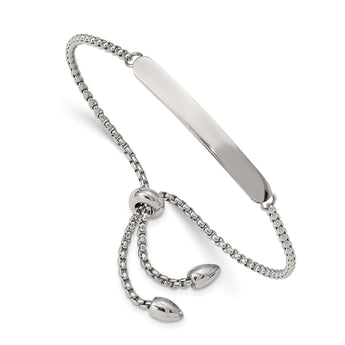 Stainless Steel Polished Adjustable ID Bracelet - Birthstone Company