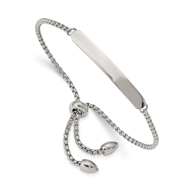 Stainless Steel Polished Adjustable ID Bracelet - Birthstone Company