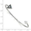 Stainless Steel Polished with Reconstructed Turquoise Triangle Bangle Bracelet for Women - Birthstone Company