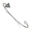 Stainless Steel Polished with Reconstructed Turquoise Triangle Bangle Bracelet for Women - Birthstone Company