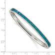 Stainless Steel Polished Imitation Opal 4.75mm Hinged Bangle Bracelet for Women - Birthstone Company