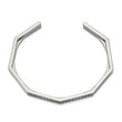 Stainless Steel Polished with Crystals 7.00mm Cuff Bangle - Birthstone Company