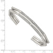 Stainless Steel Polished with Crystals 7.00mm Cuff Bangle - Birthstone Company